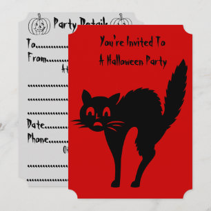 drôle fêté invitation de la fête du chat noir pour