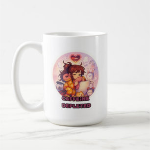 drôle fille endormie tasse de café