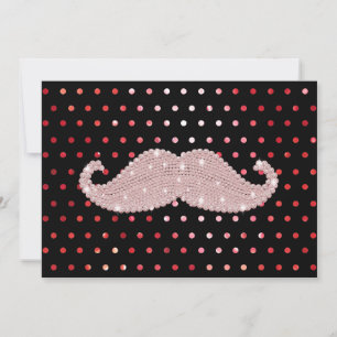 Drôle fille rose boule Moustache Motif Pois
