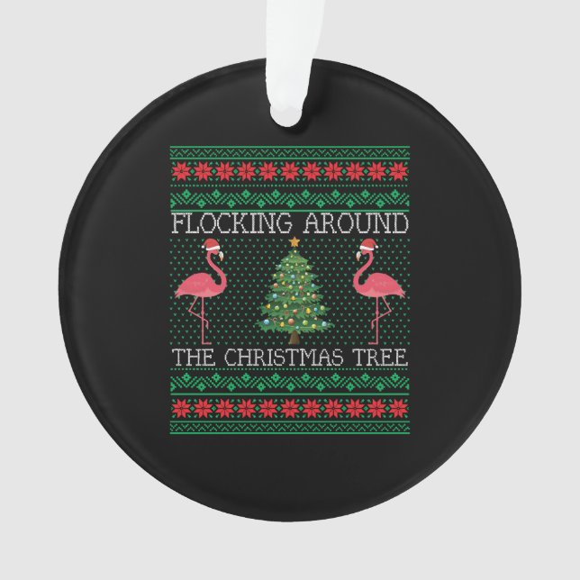 Drôle Flamant rose de Noël laid Sweat de Noël (devant)