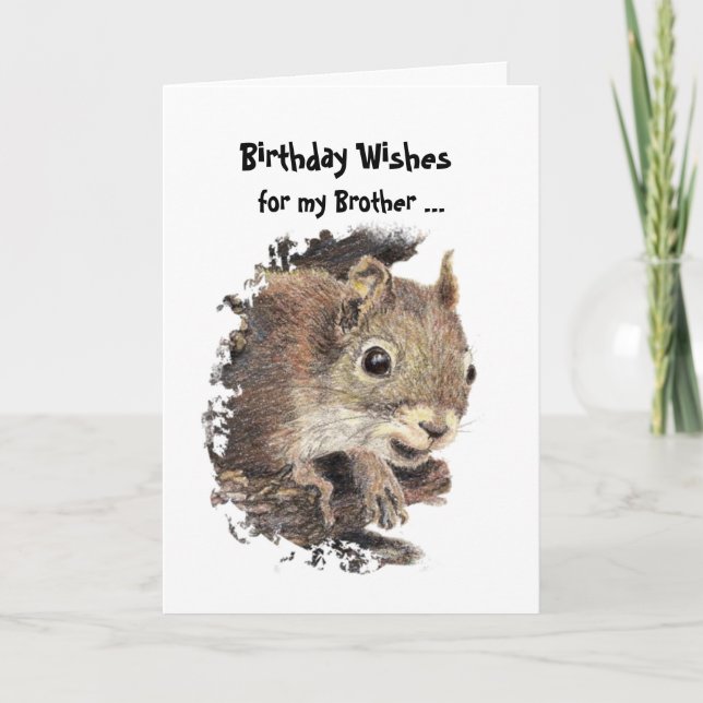 Drôle, Frère Nutty Carte d'écureuil d'anniversaire (Devant)