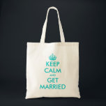 Drôle Garder le calme sac fourre-tout mariage pour<br><div class="desc">Cute Keep Calm sac fourre-tout mariage pour femme de ménage, mariée, mère de la mariée, fille de fleurs etc. Elégant sac fourre-tout bleu turquoise KeepCalm | Texte personnalisable Autres exemples amusants de keepcalmandcarryon : Restez calme et aimez-moi. Reste calme et sois excité. Reste calme et fais la fête. Personnalisez et...</div>