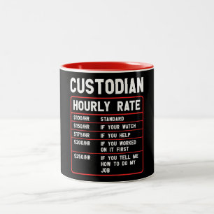 Drôle Gardien Taux Horaire Deux Tons Café Mug