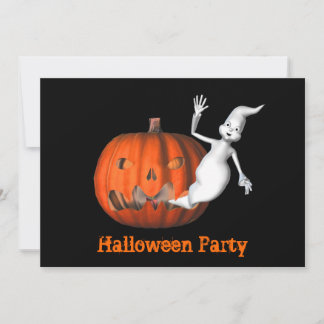 Drôle Ghost Jack-o'-lantern Halloween Invitation