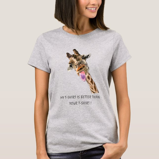Drôle Giraffe T-shirt cadeau - Texte personnalisé (Devant)