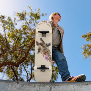 Drôle Giraffe Tongue Out Skateboard - Smile
