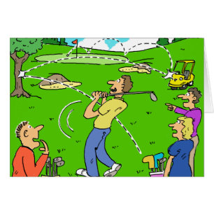 Drôle Golf Image. Freak Golf Shot Rebounds