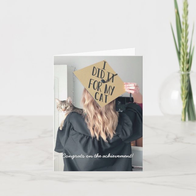 Drôle Graduation de la carte de voeux pliée de cha (Devant)