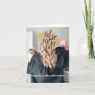 Drôle Graduation de la carte de voeux pliée de cha