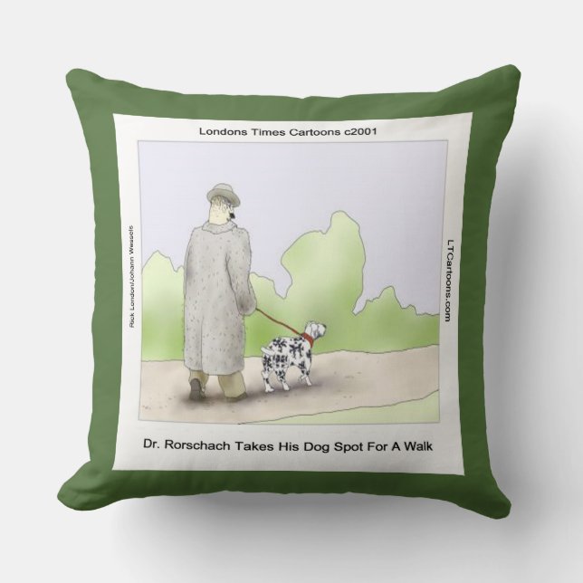 Drôle Grand Coussin de Lancer en Coton Dr. Rorscha (Recto)