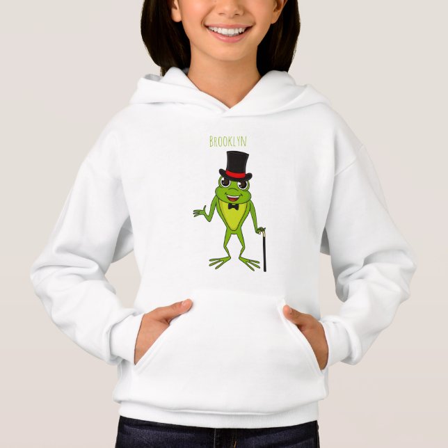 Drôle grenouille avec chapeau dessus dessin animé (Devant)