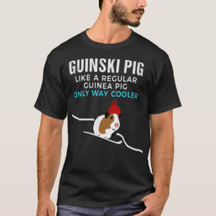 Drôle Guinée Pig Skier Guinée Pig Tshirt cadeau