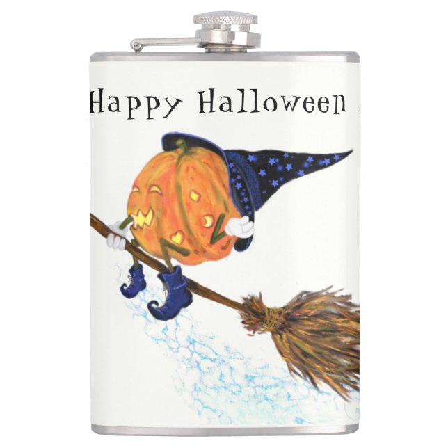 Drôle Halloween Flask Citrouille Flacon Vol (Devant)