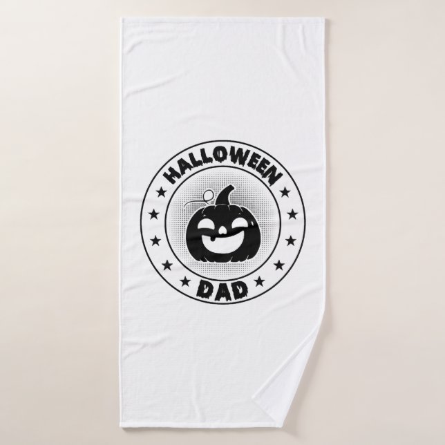 Drôle Halloween papa Halloween Citrouille (Serviette de bain)