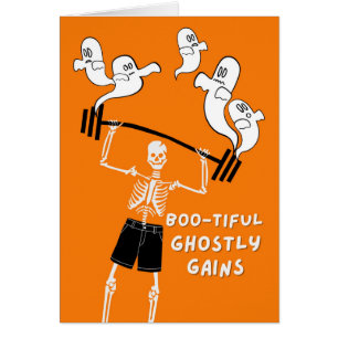 Drôle Halloween Squelette Ghosts Gains Barbell