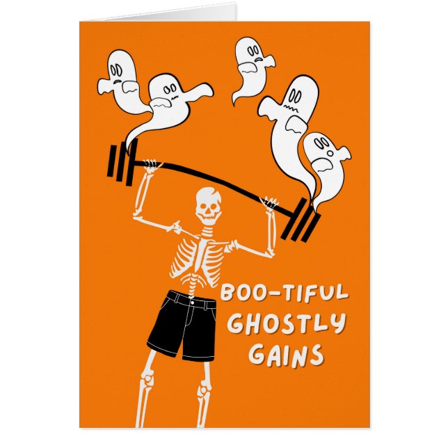 Drôle Halloween Squelette Ghosts Gains Barbell (Devant)