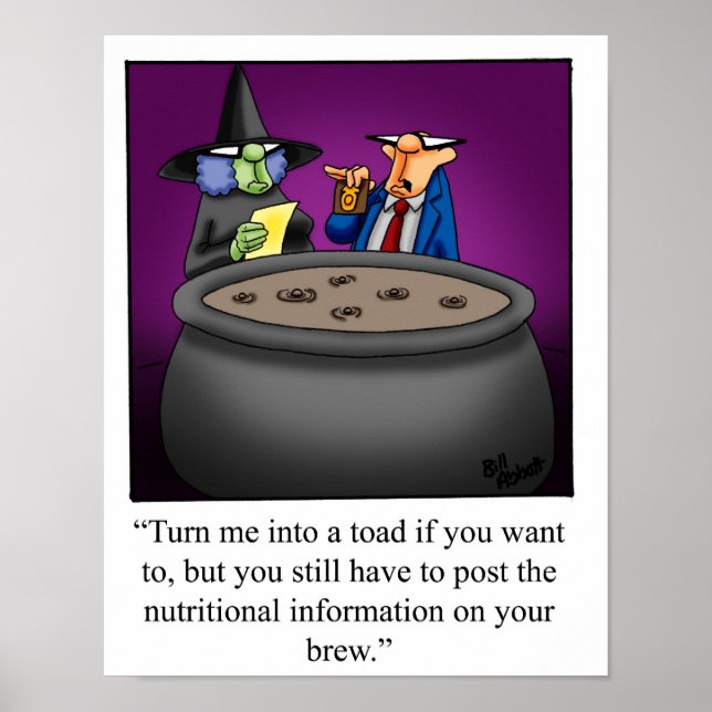 Drôle Halloween Witch et F.D.A. Inspecteur Poster (Devant)