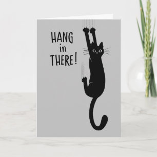 Drôle Hang in There Black Cat carte d'encouragemen