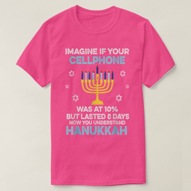 Drôle Hanoukka Cadeaux Cellphone Chanukkah T-Shirt (Design devant)