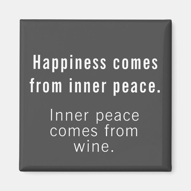 Drôle Happiness Définition Gris et blanc Aimant (Devant)