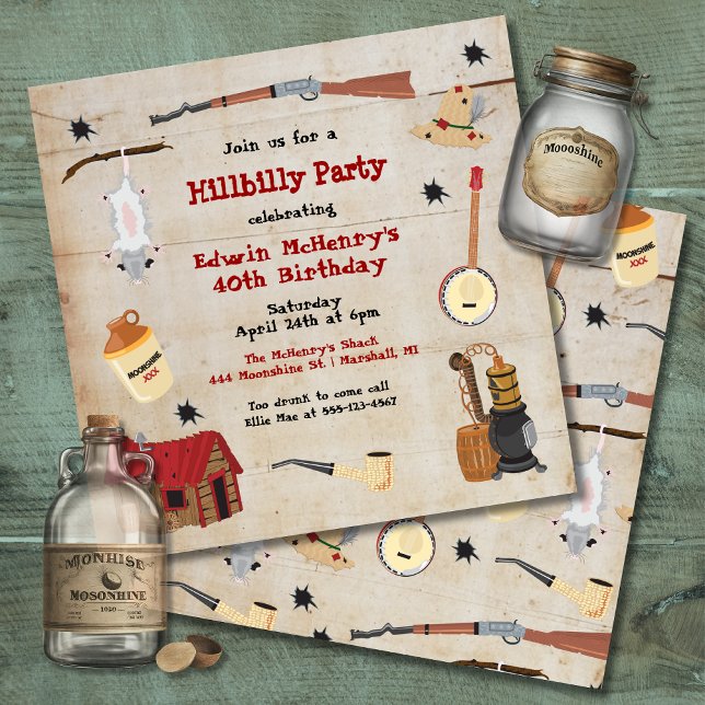 Drôle Hillbilly Fête Invitation (Créateur téléchargé)