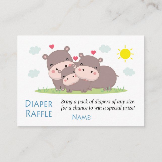 Drôle Hippo Diaper Tickets (Devant)