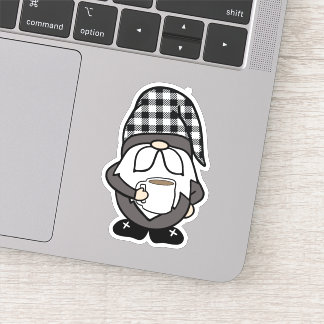 Drôle Humour café Gnome Die Cut Sticker Decal