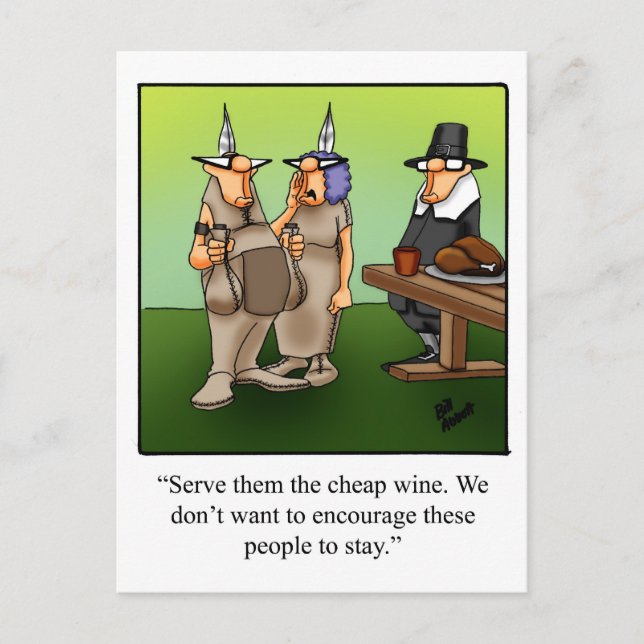 Drôle Humour vin pas cher Thanksgiving Carte posta (Devant)