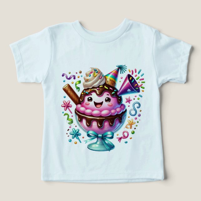 Drôle Icecream Bella+Canvas Toddler Tri-mixage (Design Recto)