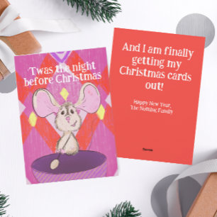 Drôle Illustré tard après la carte de Noël