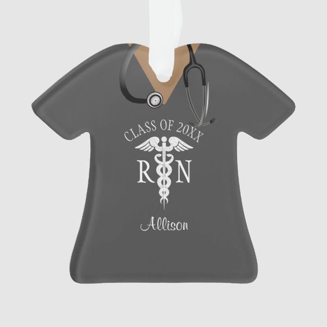 Drôle Infirmière inscrite Scrub Top Monogramme (devant)