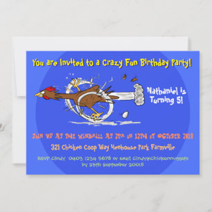 Drôle invitation d'anniversaire de poulet