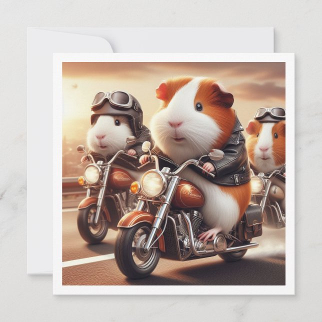 Drôle Invitation de porc de Guinée, anniversaire d (Devant)