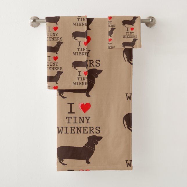 Drôle J'Aime Petit Chien Dachshund Wiener (En situation)