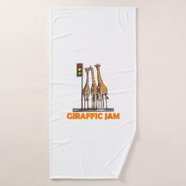 Drôle Jam de la Giraffe de Pun (Serviette de bain)