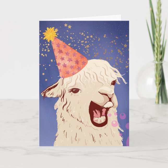 Drôle Je Llama Vous Souhaite Bonne Carte Burpday (Devant)