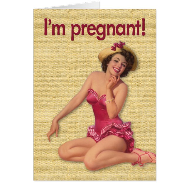 Drôle "Je suis enceinte" Pin-up Girl Birthday Card (Devant)