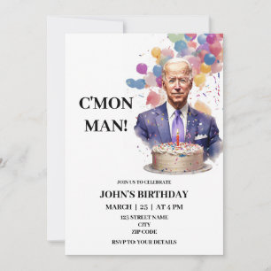Drôle Joe Biden invitation Anniversaire