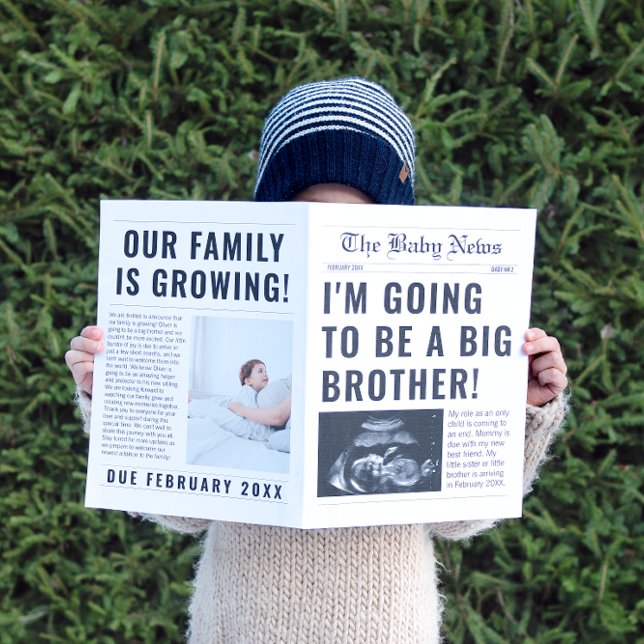 Drôle journal Big Brother Grother Faire-part de gr (big brother newspaper pregnancy announcement)