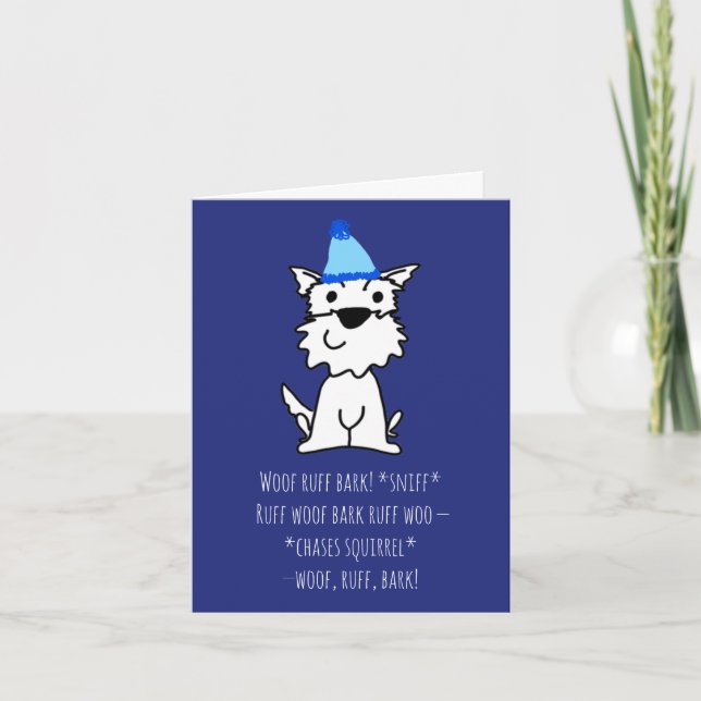 Drôle joyeux carte d'anniversaire du chiot chien (Devant)