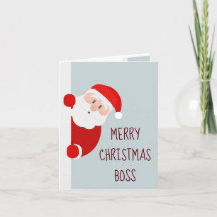 Drôle Joyeux Carte de Noël Boss Père Noël