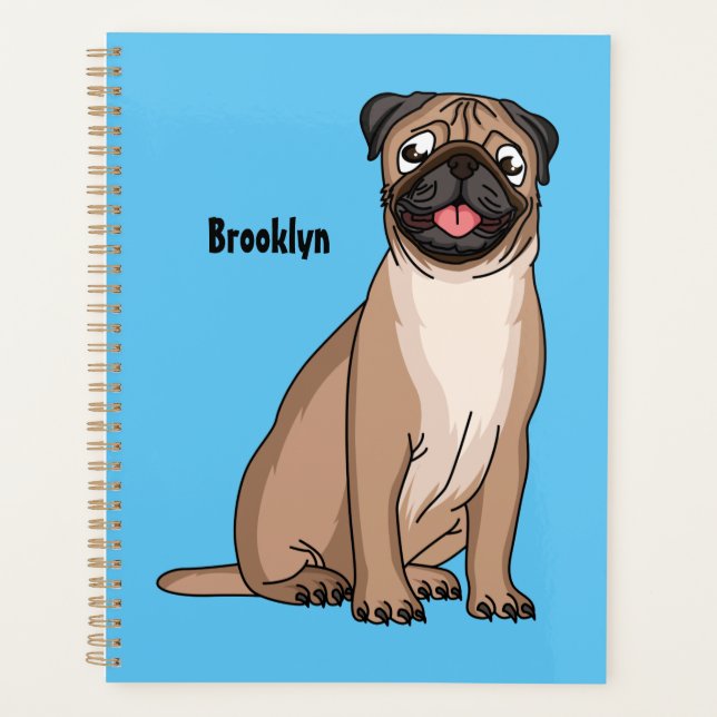 Drôle joyeux dessin animé de chien de carlin (Devant)
