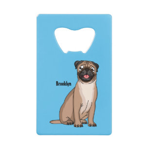 Drôle joyeux dessin animé de chien de carlin