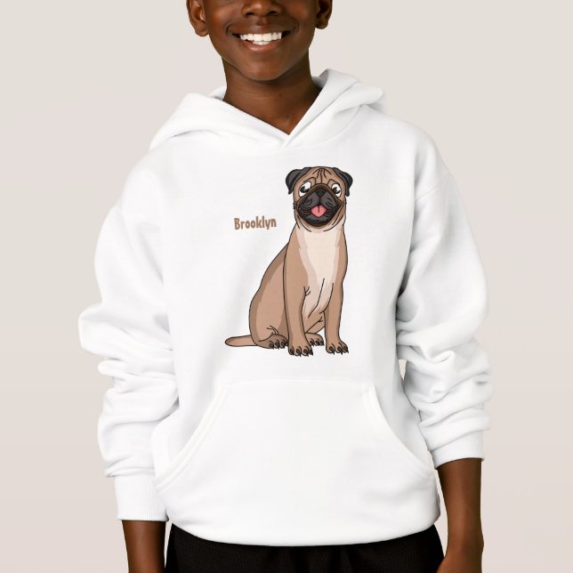 Drôle joyeux dessin animé de chien de carlin (Devant)