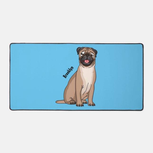 Drôle joyeux dessin animé de chien de carlin (Recto)
