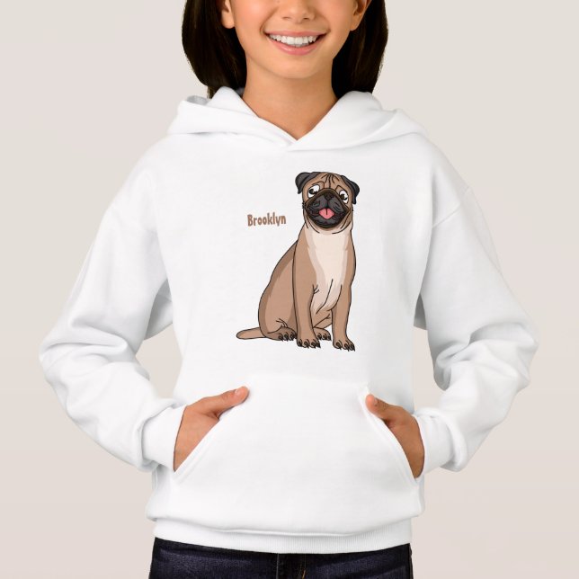 Drôle joyeux dessin animé de chien de carlin (Devant)