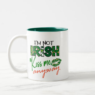 Drôle 'Kiss Me I'm Not Irish' Mug à café à deux to