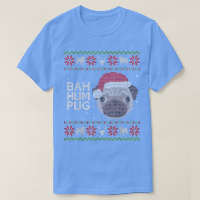 Drôle laide de Noël Sweat Bah Hum Carlin Drôle Chi (Design devant)