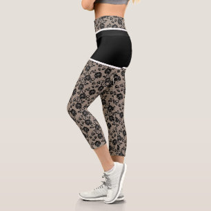 Drôle Leggings Faux Black Lace Fishnet et Short