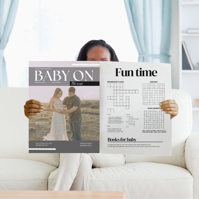 Drôle magazine baby shower invitation (Créateur téléchargé)